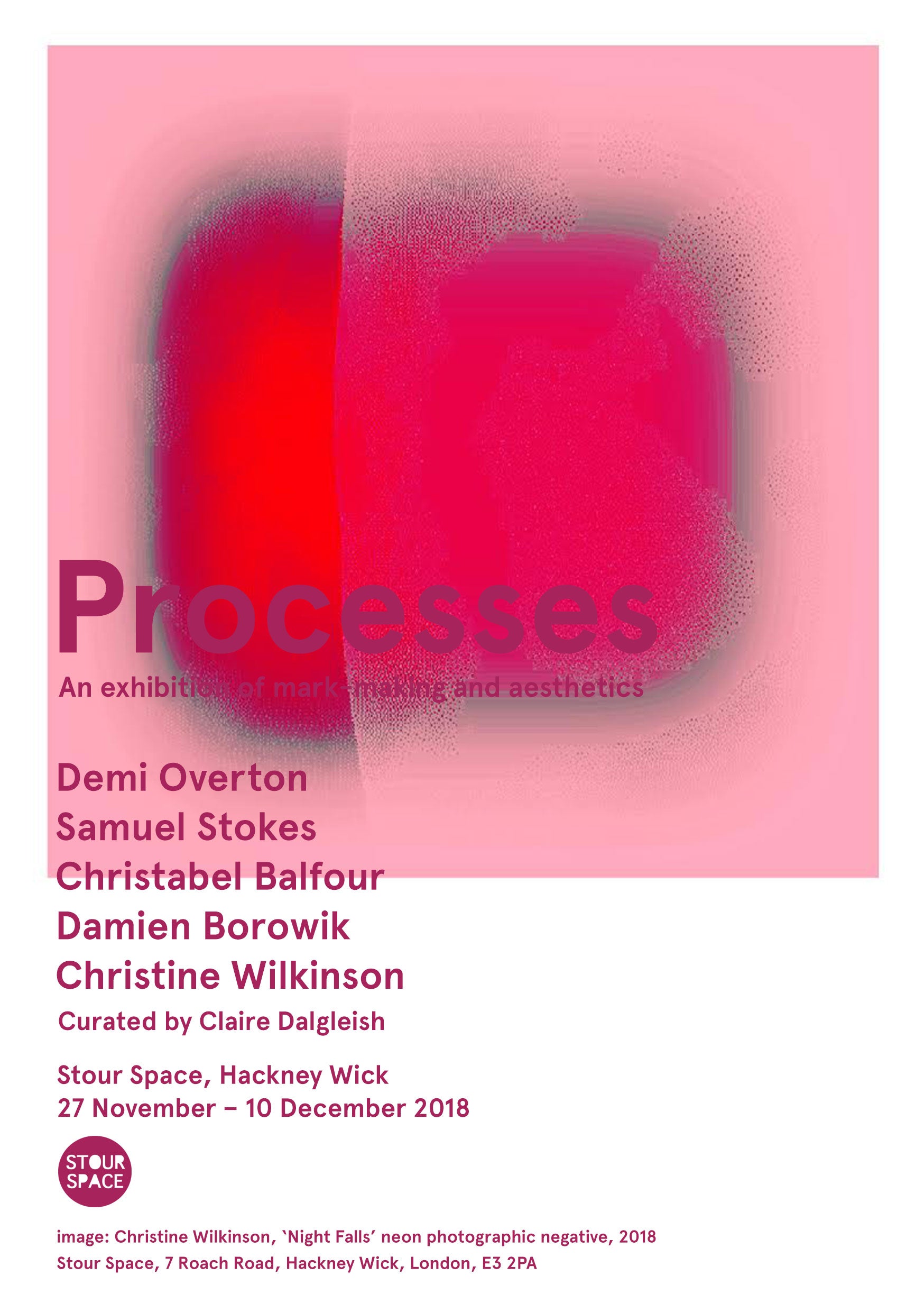 Partner Artist Christine Wilkinson exhibiting at Stour Space show "Processes"