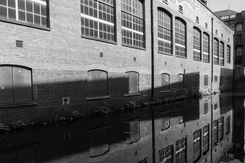 Black &amp; White Photography - Canal Warehouse Reflections (#AA_BW_13)