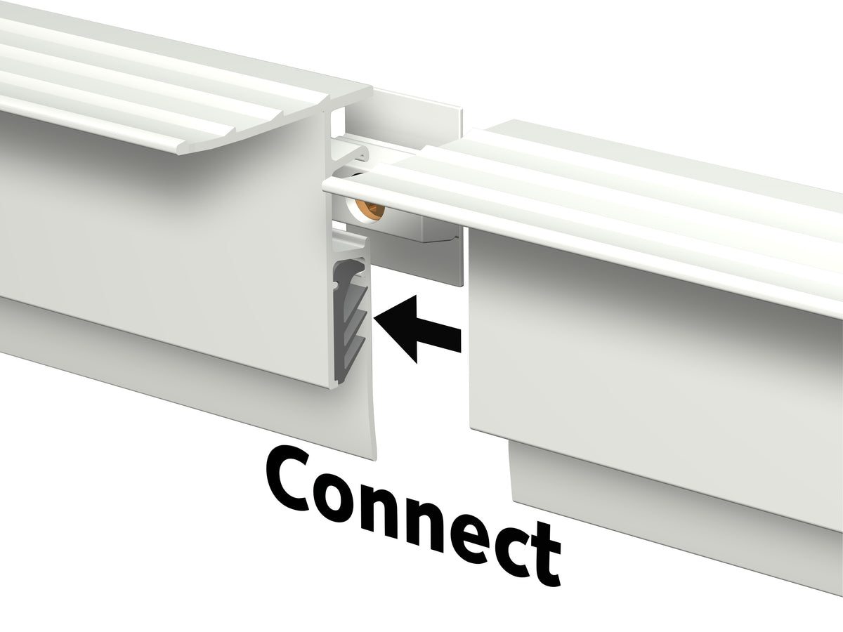 PACK OF 5 Combi Paper & Poster Display Rail & Shelf Kit: 200cm, White