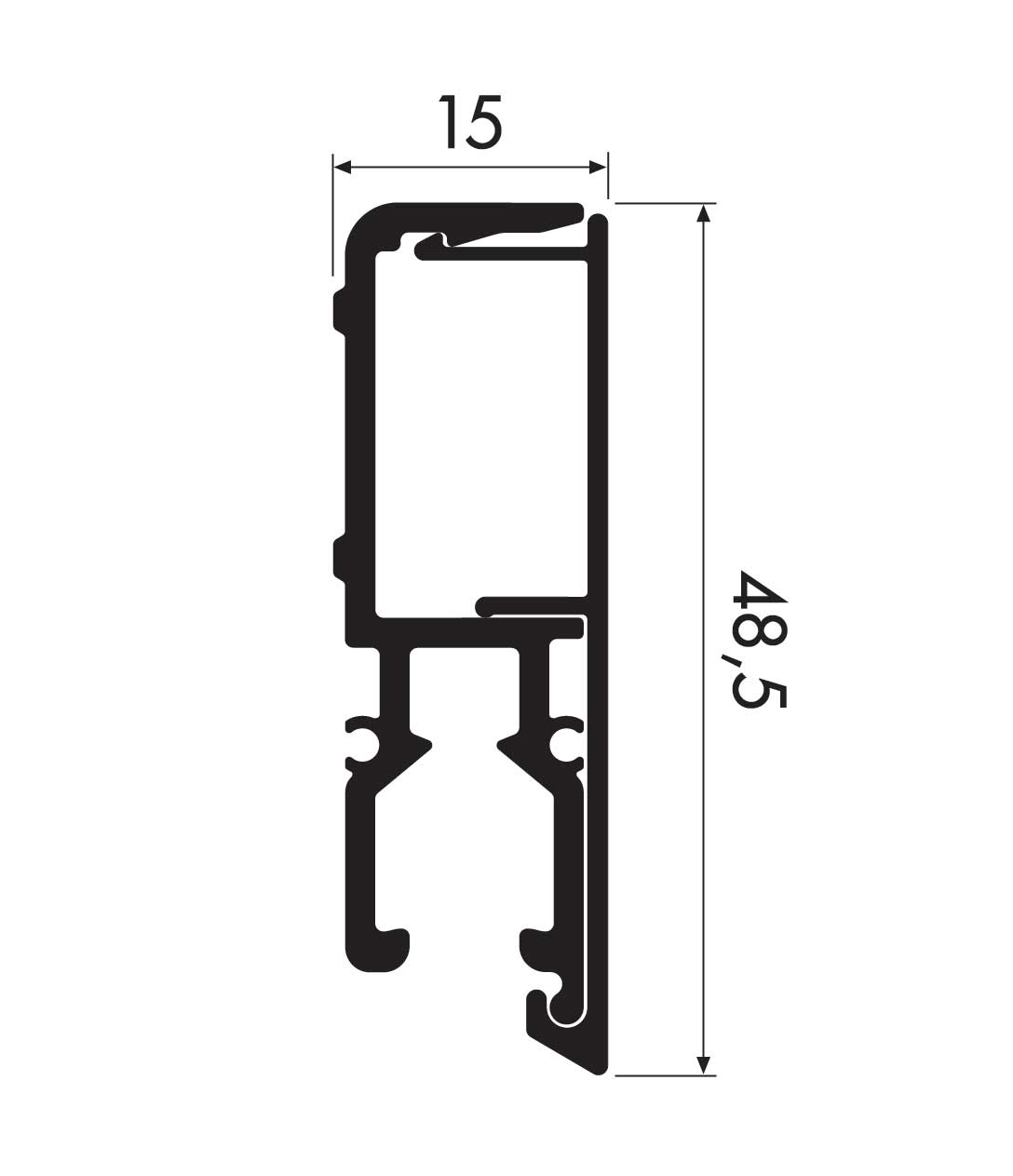 MUSEUM Wall Rail (White, 200cm, Pack of 5) inc fittings