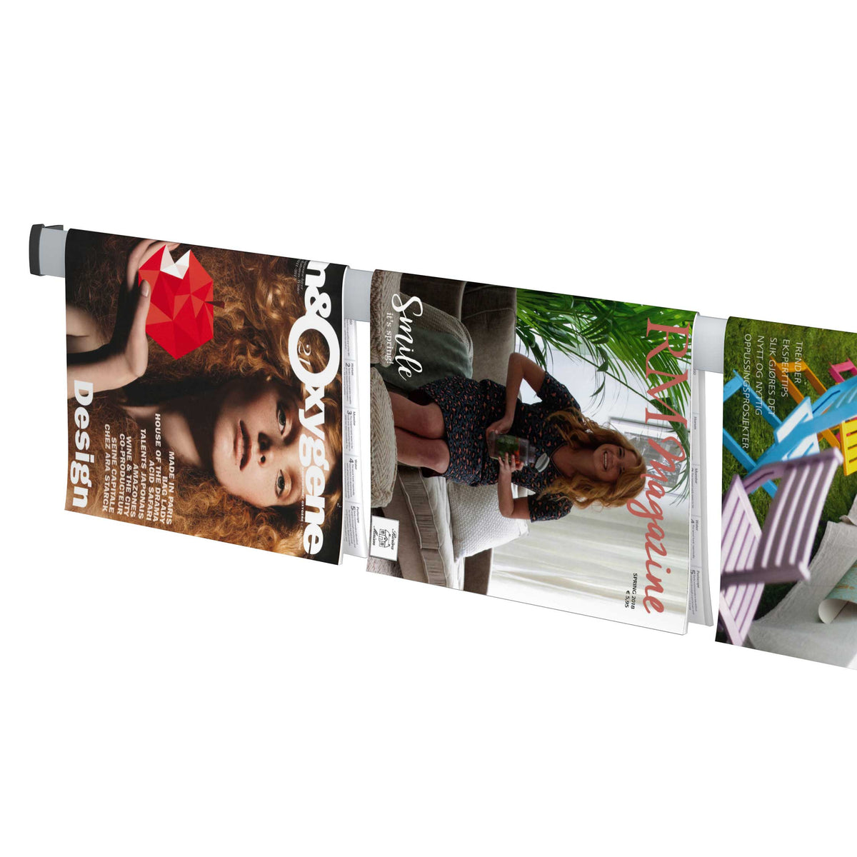 Magazine Display Rail Kit, Silver, 99cm