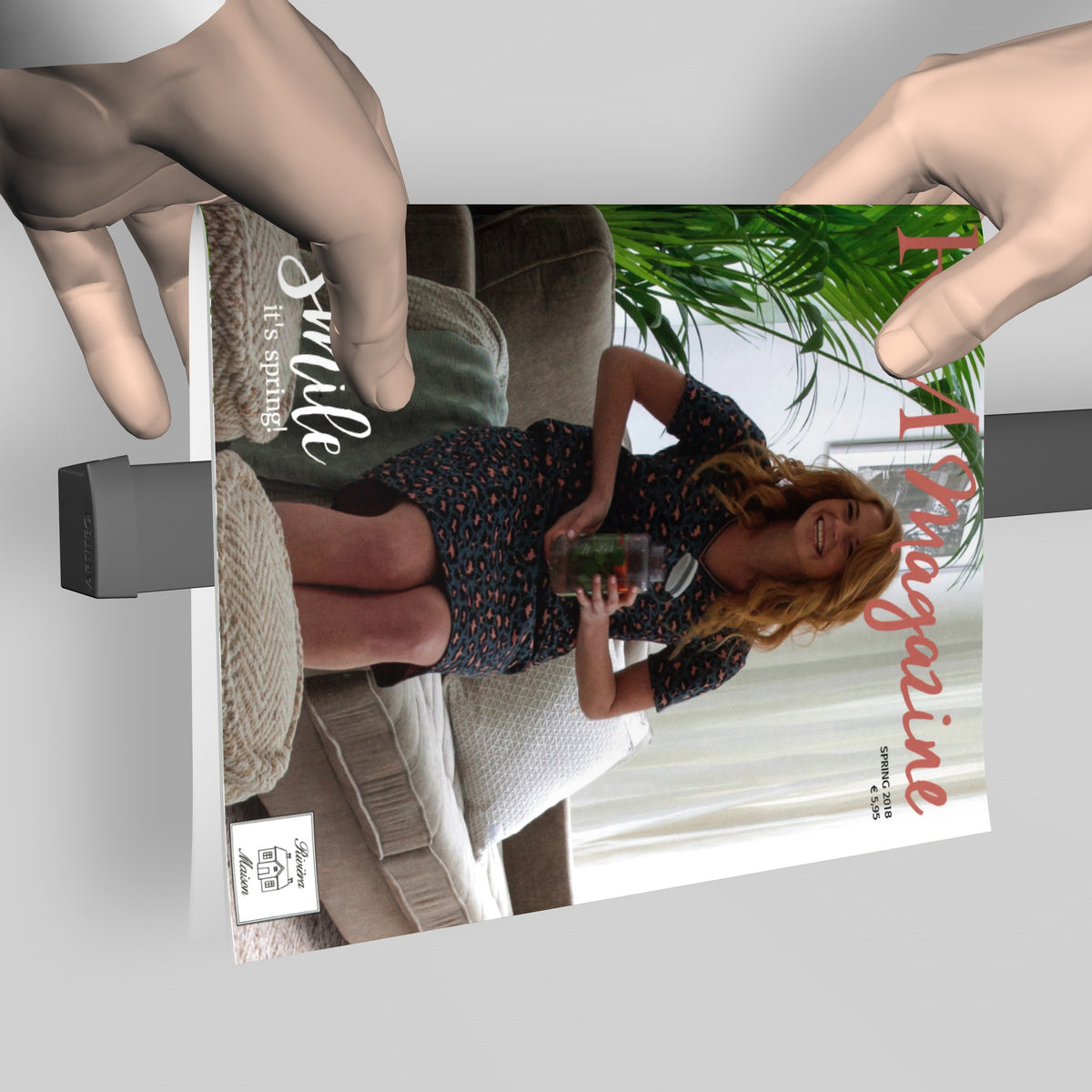 Magazine Display Rail Kit, Silver, 99cm