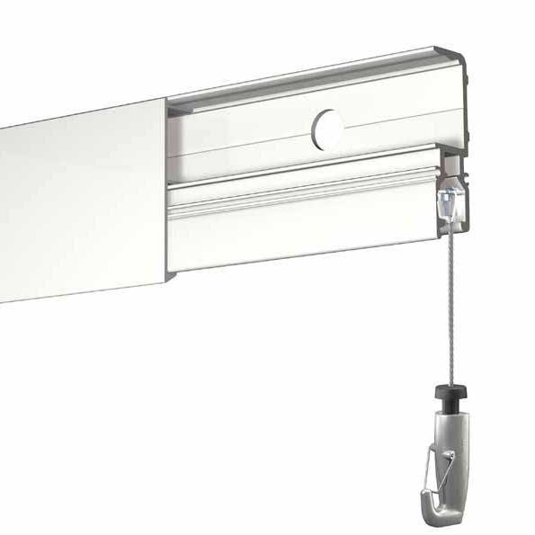 MUSEUM Wall Rail (White, 200cm, Pack of 5) inc fittings