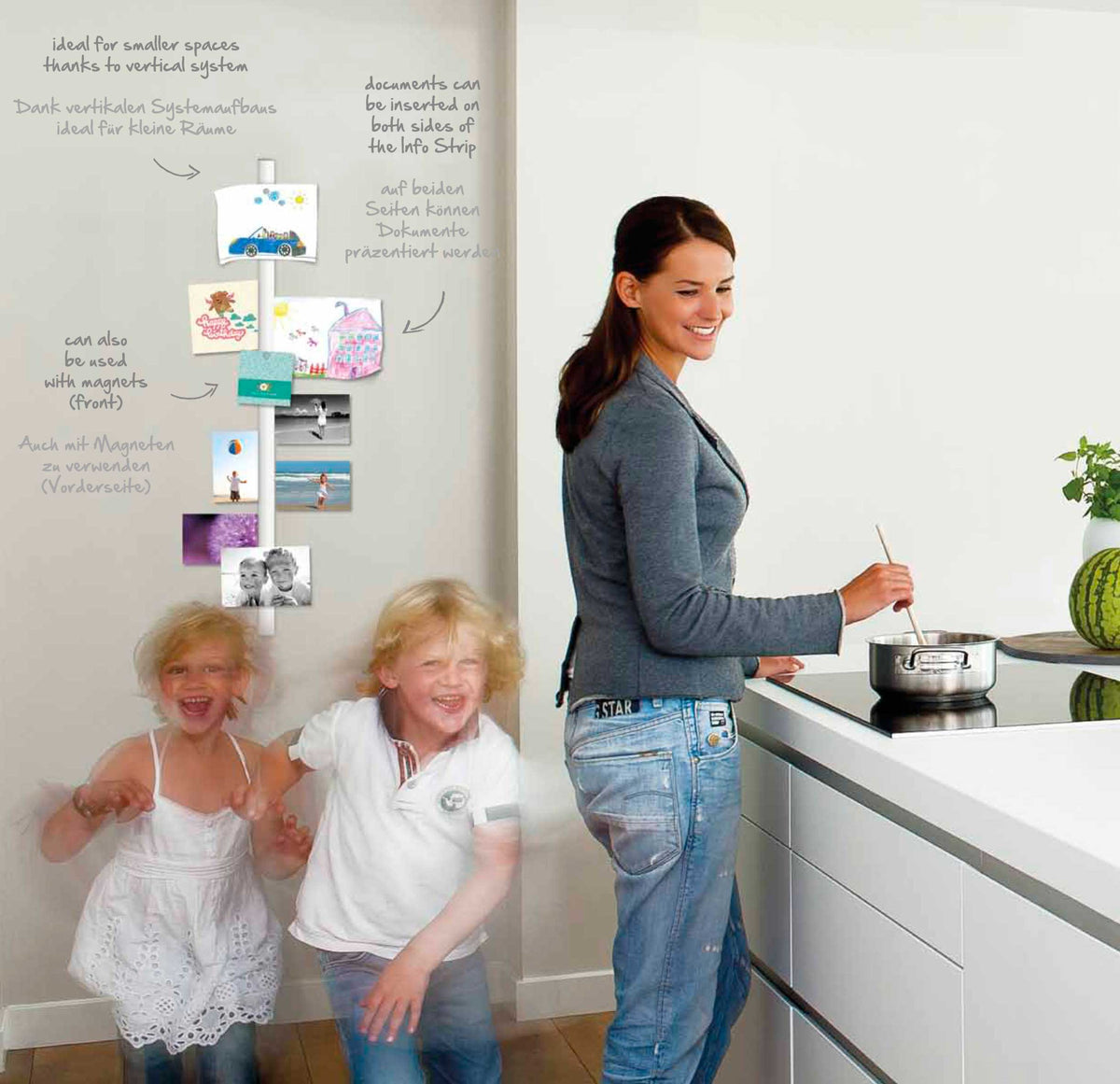 PACK OF 5 Vertical Magnetic Paper & Poster Rail Kit (100cm)