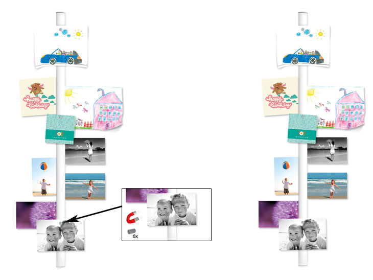 PACK OF 5 Vertical Magnetic Paper & Poster Rail Kit (100cm)