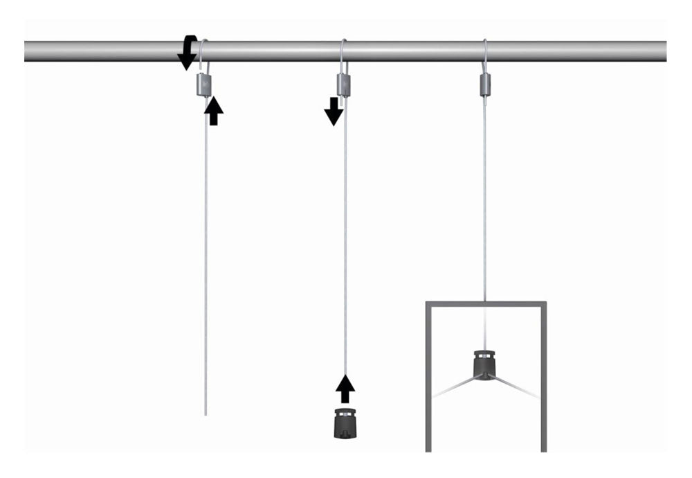 PACK OF 3 Flexible Loop Hanger + Micro Gripper 200cm (max. 10kg)