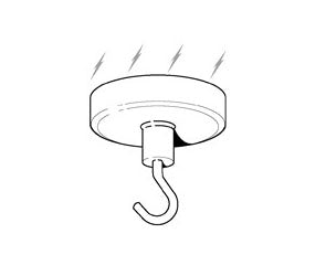 SALE 25% OFF PACK OF 5 Magnetic Hook for Ceilings: Medium (4kg,)