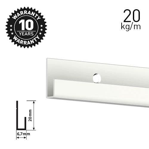 SALE 50% OFF: Pack of 10 J-RAIL STANDARD Picture Hanging Rail, White, 200cm (20kg)