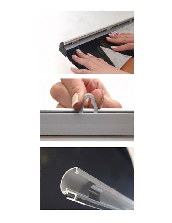 SALE 50% OFF Pack of 4 Poster Display Aluminium Gripper Bars: A1 Portrait (594 mm)