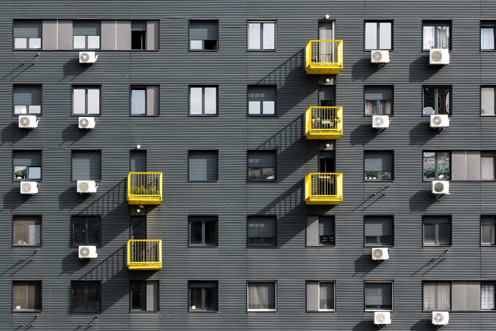 Architectural Lines - Grey and yellow balconies  (#AA_ALINES_10)