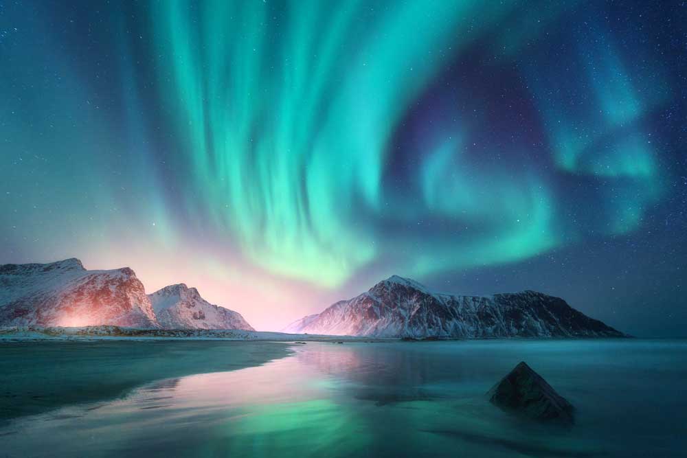Aurora Borealis - Starry sky with Northern Lights (#AA_AURB_08)