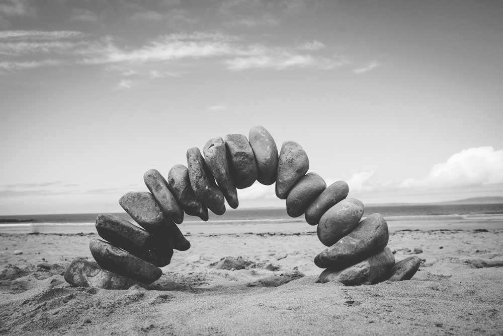 Black &amp; White Photography - Pebble Arch (#AA_BW_10)
