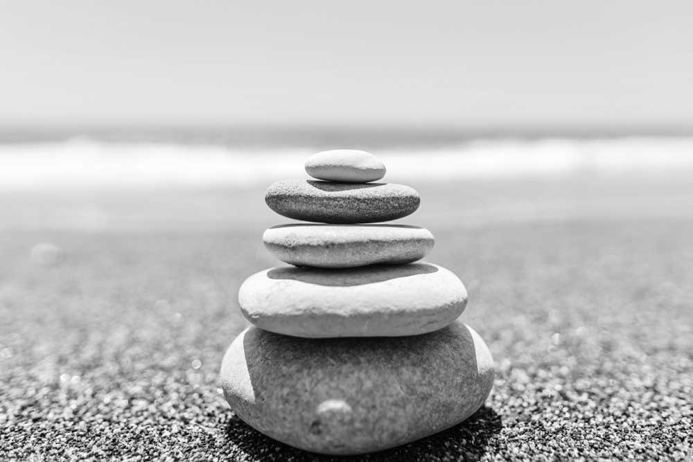 Black &amp; White Photography - Pebble Stack (#AA_BW_11)