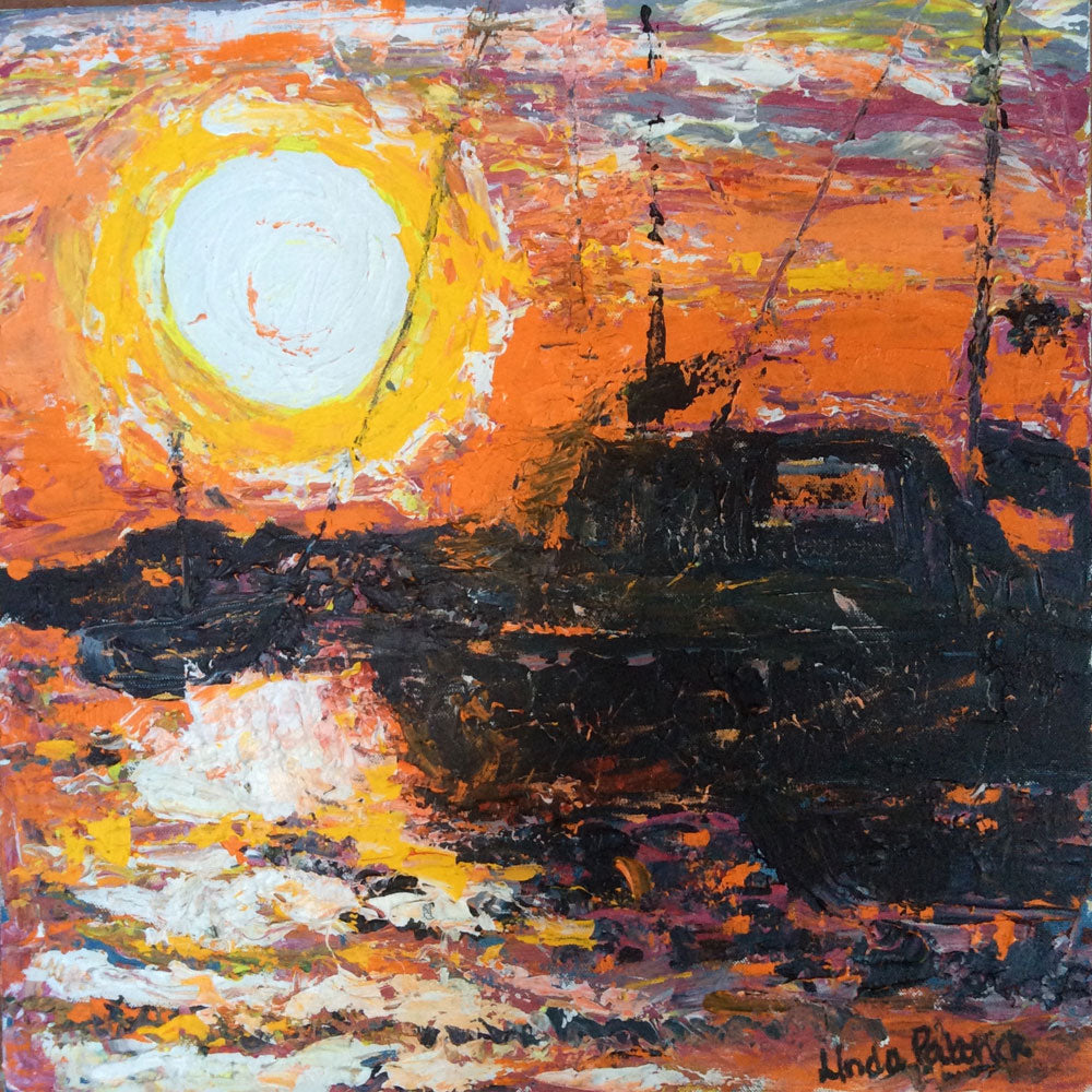 Inspired by Wells - Fiery sunset over Wells Harbour (#IBW_06)