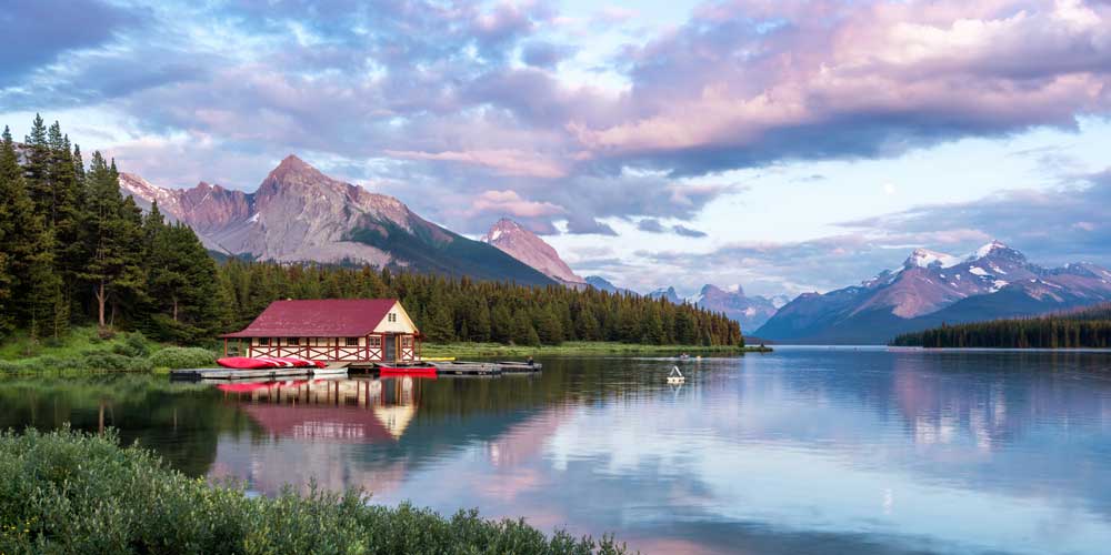 Lake Reflections - Maligne Lake Alberta, Canada  (#AA_LAKESR_10P)