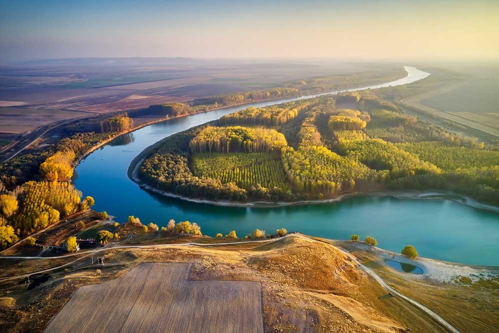 Rivers of the World - Danube river shore in summer, Romania (#AA_RIVW_08)