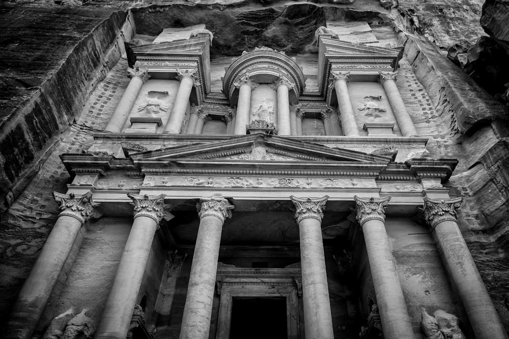 World Heritage (Black and White) - The ancient city of Petra, Jordan (#AA_WHBW_05)