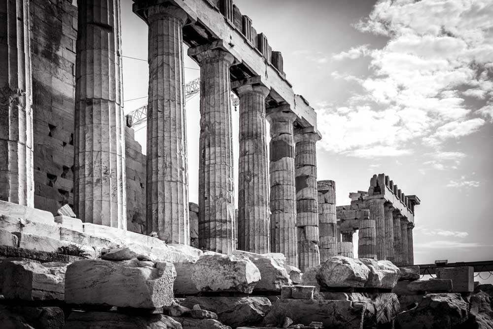 World Heritage (Black and White) - Parthenon on the Acropolis of Athens, Greece (#AA_WHBW_13)